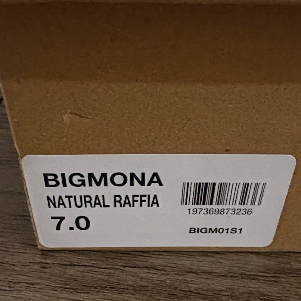 NIB [Steve Madden] Bigmona Natural Raffia Textured Platform Sandal Women’s 7 - Picture 13 of 13